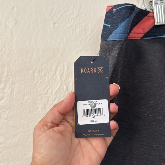 NWT$66 Roark Passage 18" Mens Board Short Obscura Aztec Tribal Print Hemp Sz 40 - Picture 8 of 12